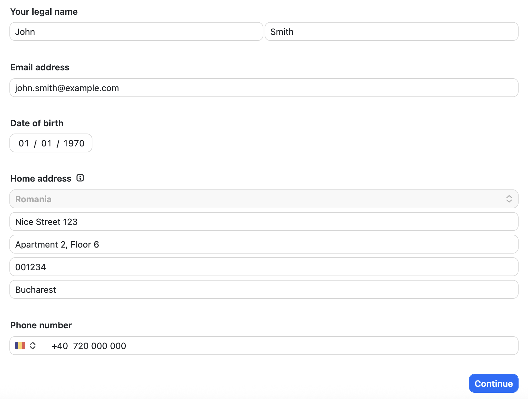 Account Settings Screenshot
