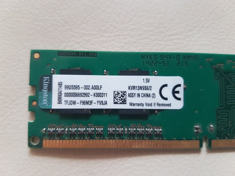Kingston Memorie RAM 2GB DDR3 1333MHz PC3-10600, 99U5595-002.A00LF - Thumbnail 2